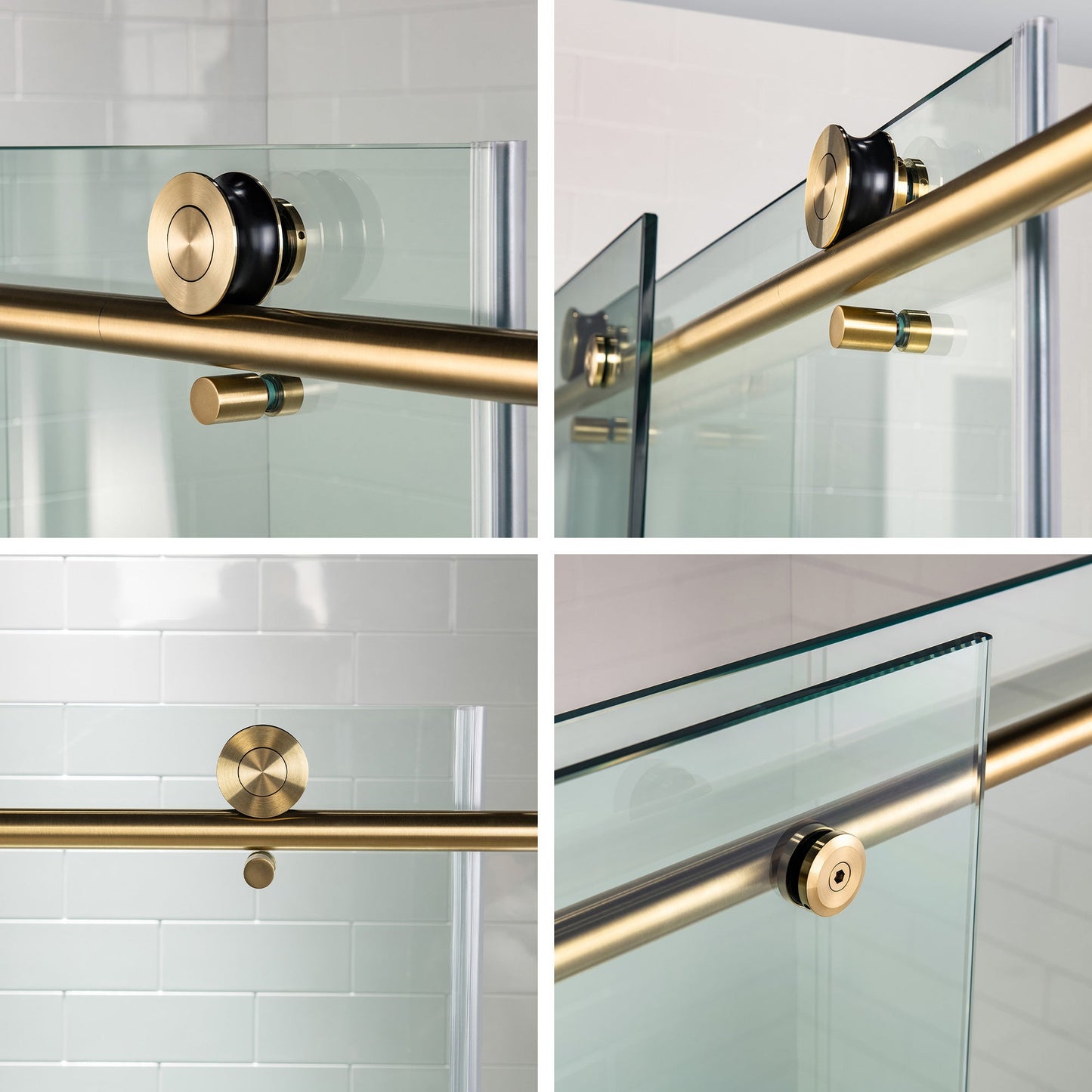WOODBRIDGE Frameless Shower Doors 68-72" Width x 76"Height with 3/8"(10mm) Clear Tempered Glass