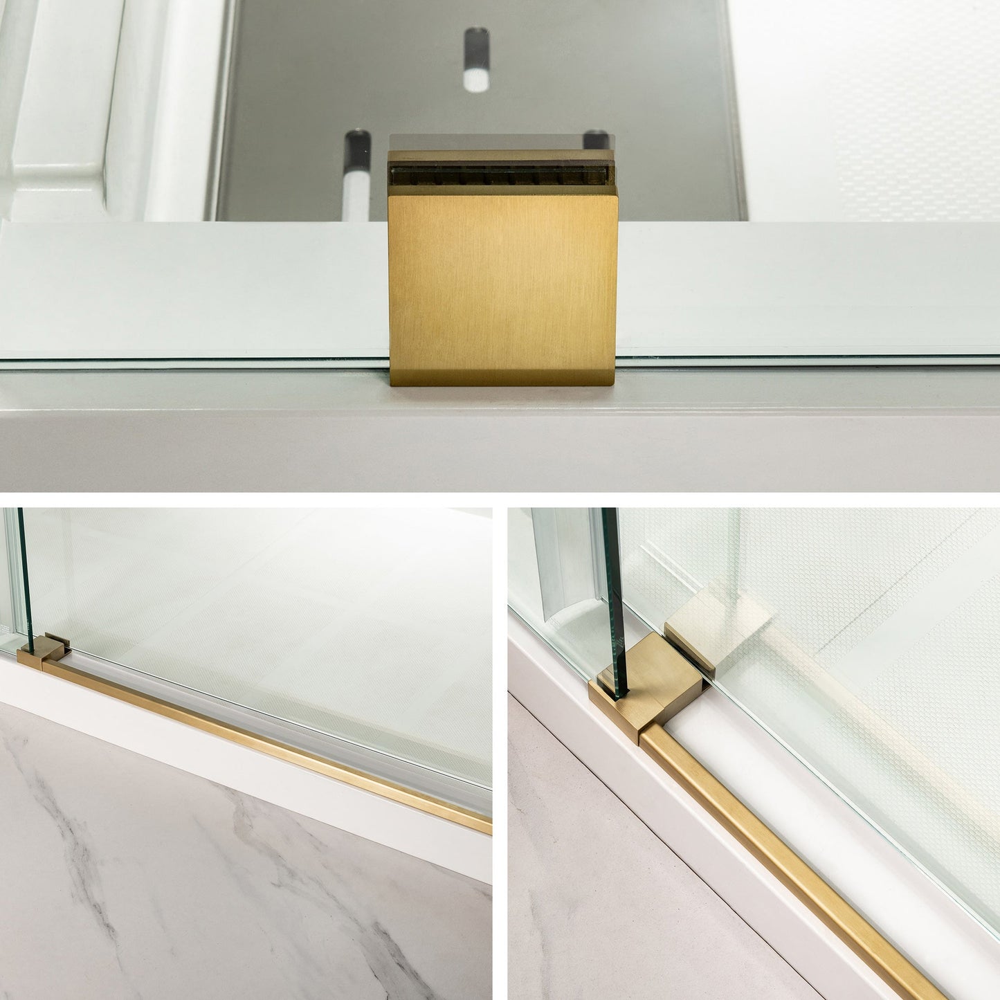 WOODBRIDGE Frameless Shower Doors 68-72" Width x 76"Height with 3/8"(10mm) Clear Tempered Glass