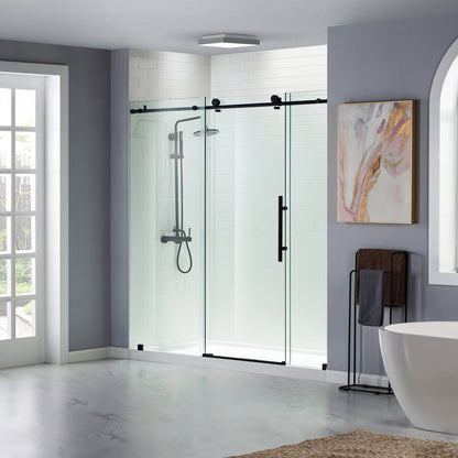 WOODBRIDGE Frameless Shower Doors 68-72" Width x 76"Height with 3/8"(10mm) Clear Tempered Glass