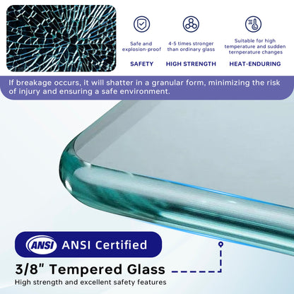WOODBRIDGE Frameless Shower Doors 68-72" Width x 76"Height with 3/8"(10mm) Clear Tempered Glass