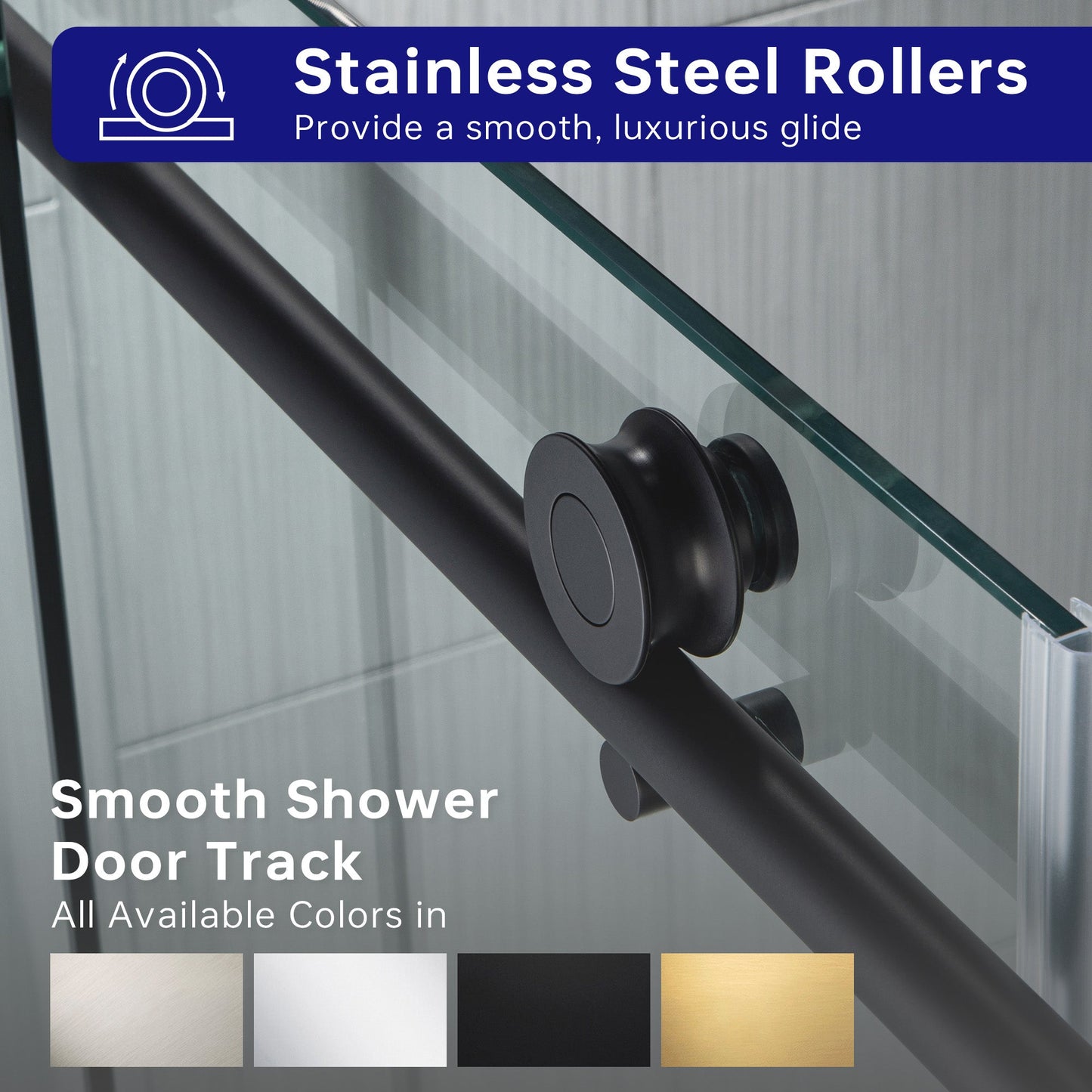 WOODBRIDGE Frameless Shower Doors 68-72" Width x 76"Height with 3/8"(10mm) Clear Tempered Glass