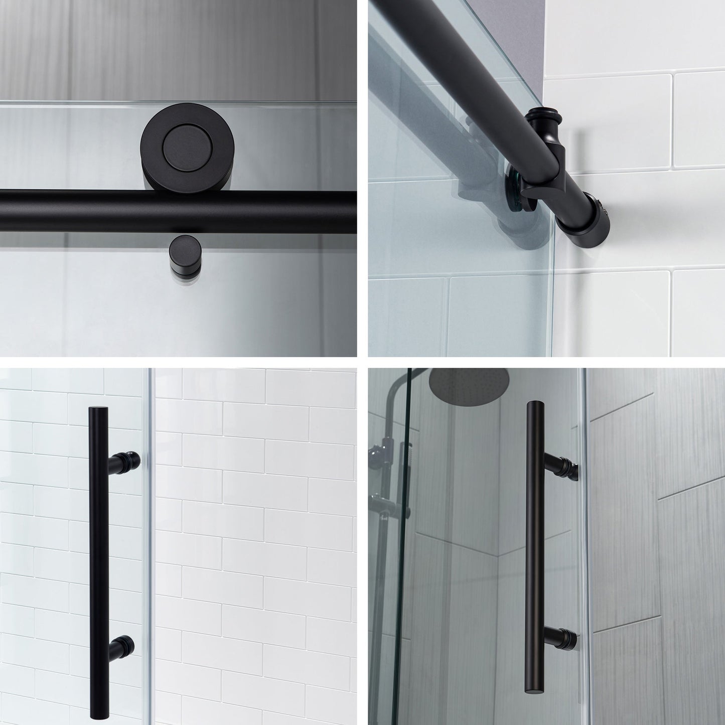 WOODBRIDGE Frameless Shower Doors 68-72" Width x 76"Height with 3/8"(10mm) Clear Tempered Glass