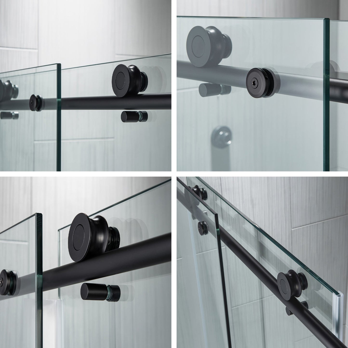 WOODBRIDGE Frameless Shower Doors 68-72" Width x 76"Height with 3/8"(10mm) Clear Tempered Glass