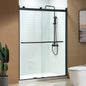 WOODBRIDGE Frameless Shower Doors 56-60" Width x 76"Height with 5/16"(8mm) Clear Tempered Glass, 2 Ways Opening & Double Sliding