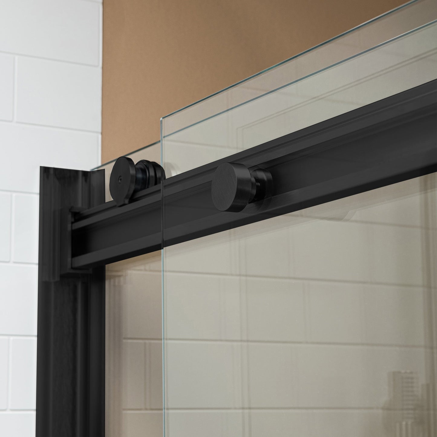 WOODBRIDGE Frameless Shower Doors 56-60" Width x 76"Height with 5/16"(8mm) Clear Tempered Glass, 2 Ways Opening & Double Sliding