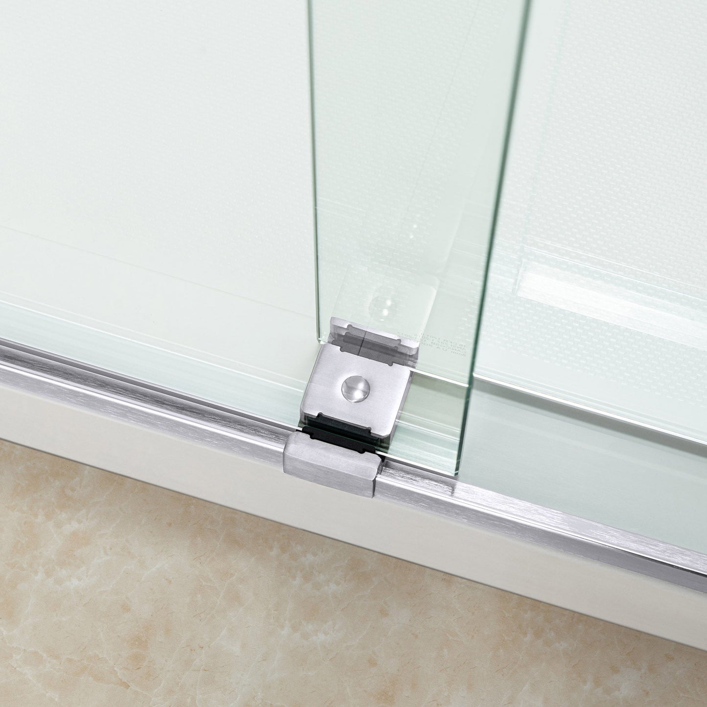 WOODBRIDGE Frameless Shower Doors 56-60" Width x 76"Height with 5/16"(8mm) Clear Tempered Glass, 2 Ways Opening & Double Sliding