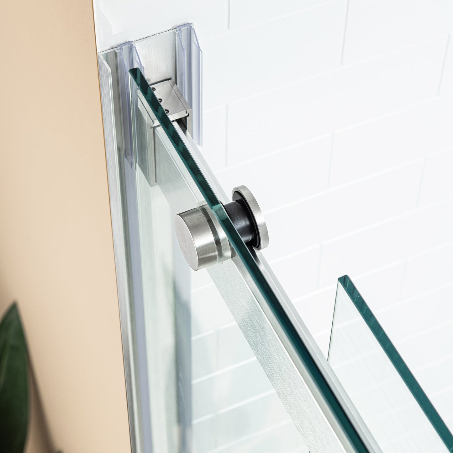 WOODBRIDGE Frameless Shower Doors 56-60" Width x 76"Height with 5/16"(8mm) Clear Tempered Glass, 2 Ways Opening & Double Sliding