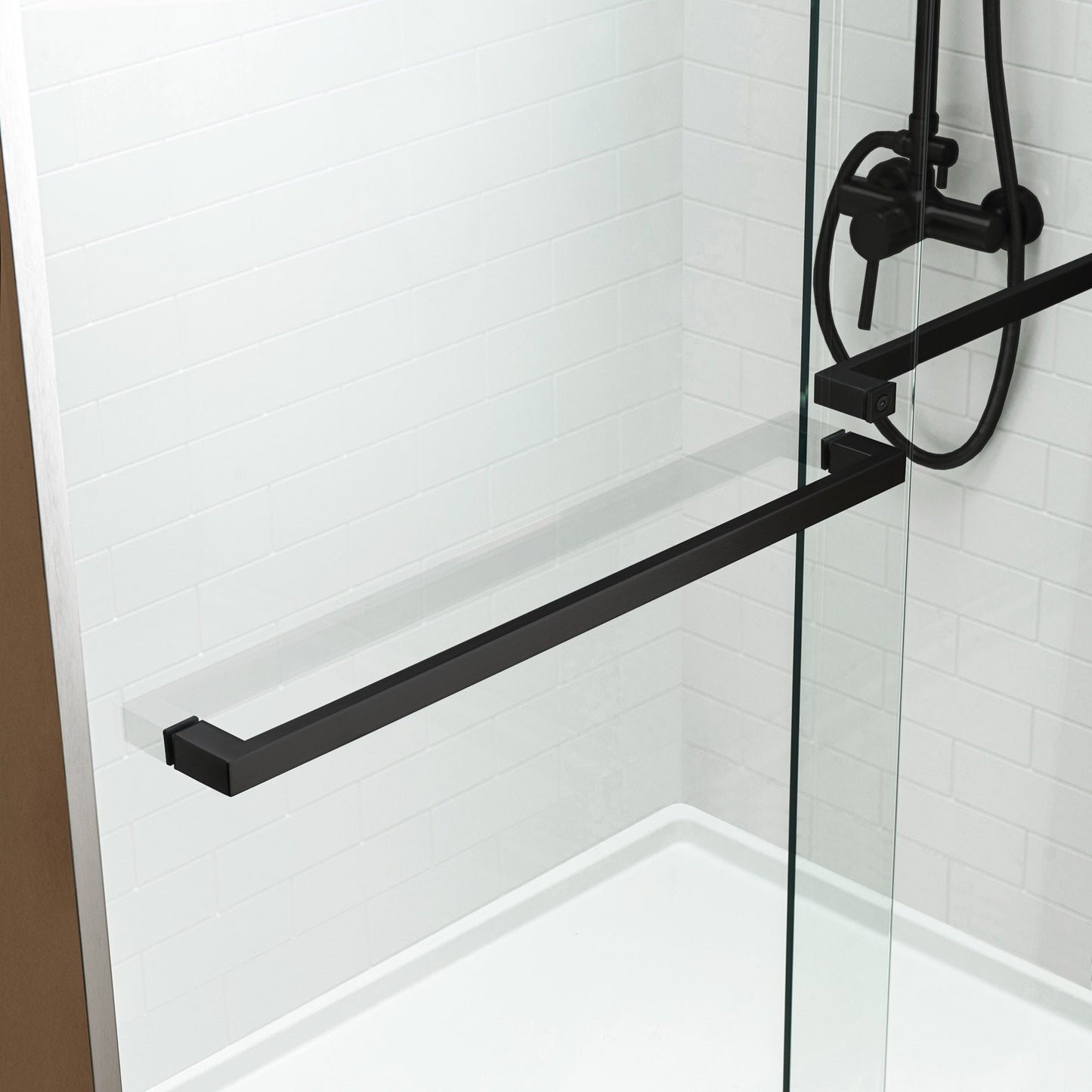 WOODBRIDGE Frameless Bathtub Shower Doors 46-48" Width x76"Height with 5/16"(8mm) Clear Tempered Glass, 2 Ways Opening & Double Sliding