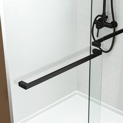WOODBRIDGE Frameless Bathtub Shower Doors 46-48" Width x76"Height with 5/16"(8mm) Clear Tempered Glass, 2 Ways Opening & Double Sliding