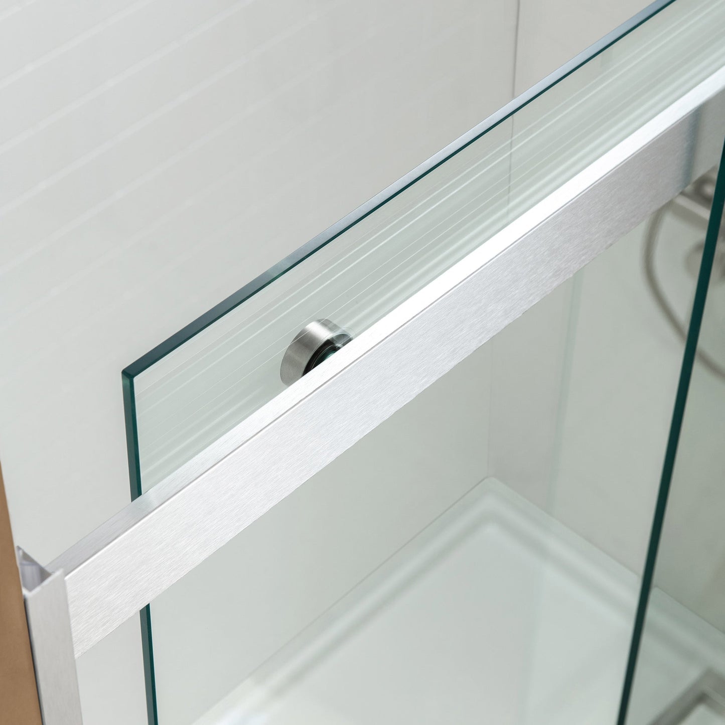 WOODBRIDGE Frameless Bathtub Shower Doors 46-48" Width x76"Height with 5/16"(8mm) Clear Tempered Glass, 2 Ways Opening & Double Sliding