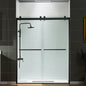 WOODBRIDGE Frameless Shower Doors 56-60" Width x 76"Height with 3/8"(10mm) Clear Tempered Glass, 2 Ways Opening & Double Sliding