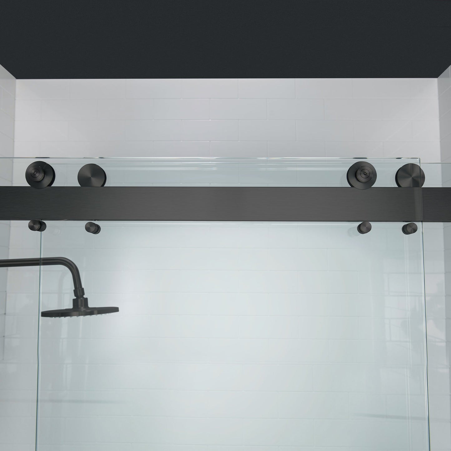 WOODBRIDGE Frameless Shower Doors 56-60" Width x 76"Height with 3/8"(10mm) Clear Tempered Glass, 2 Ways Opening & Double Sliding