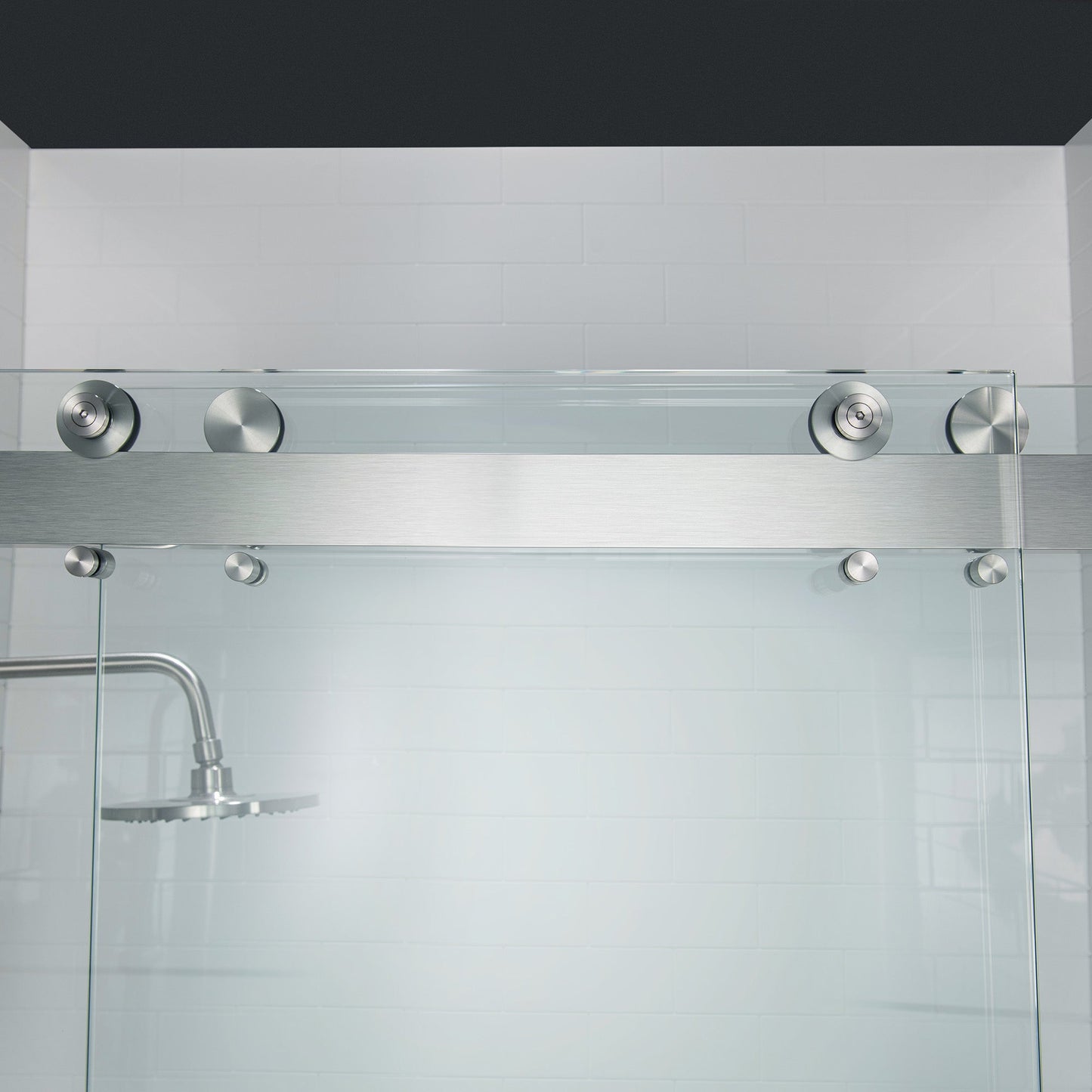 WOODBRIDGE Frameless Shower Doors 56-60" Width x 76"Height with 3/8"(10mm) Clear Tempered Glass, 2 Ways Opening & Double Sliding