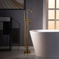 WOODBRIDGE F0023BNRD Contemporary Single Handle Floor Mount Freestanding Tub Filler Faucet with Cylinder Shape Hand shower