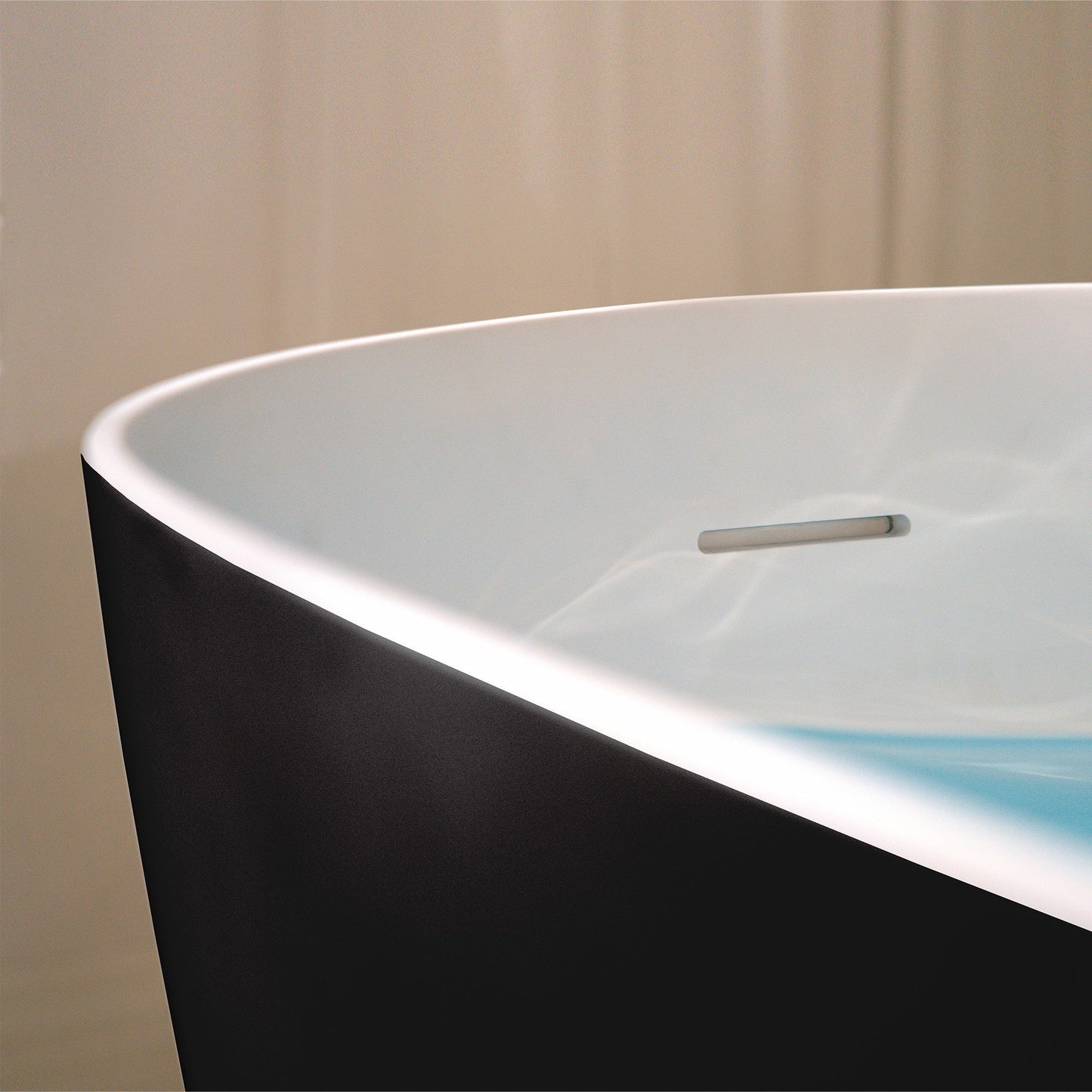 WOODBRIDGE 69" L x 32" W Luxury Contemporary Solid Surface Stone Resin Freestanding Bathtub