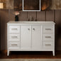 WOODBRIDGE 49" White Single Sink Bathroom Vanity Engineered Stone Top, Pre-drilled for 8 in. widespread faucets, Solid Wood Frame & Drawers, Fully Assembled and Ready to Install.