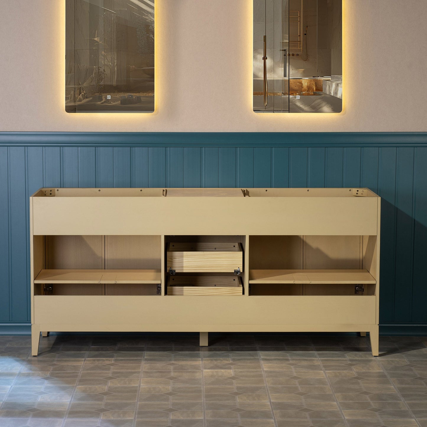 WOODBRIDGE 73" White Bathroom Vanity – Double Sink with Engineered Stone Top, Pre-drilled for 8 in. widespread faucets, Solid Wood Frame & Drawers, Fully Assembled and Ready for Installation
