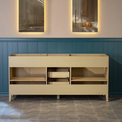 WOODBRIDGE 73" White Bathroom Vanity – Double Sink with Engineered Stone Top, Pre-drilled for 8 in. widespread faucets, Solid Wood Frame & Drawers, Fully Assembled and Ready for Installation