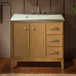 WOODBRIDGE 37" White Single Sink Bathroom Vanity Engineered Stone Top, Pre-drilled for 8 in. widespread faucets, Solid Wood Frame & Drawers, Fully Assembled and Ready to Install.