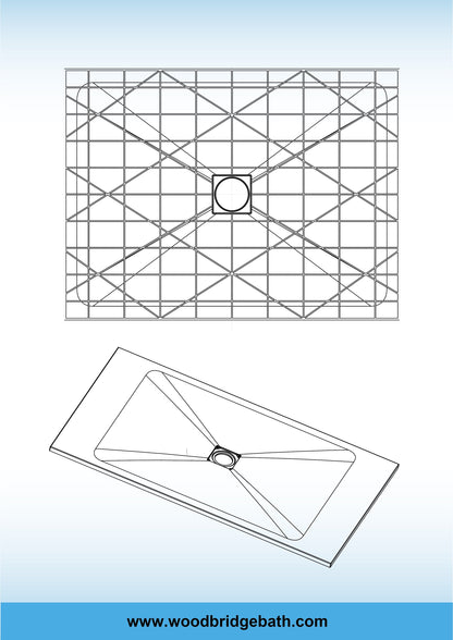 WOODBRIDGE 47.75-in L x 36-in W Zero-Threshold End-Drain Shower Base with Center Drain Placement, Matching Decorative Drain Plate and Tile Flange, Wheel Chair Access, Low Profile