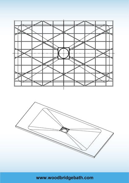 WOODBRIDGE 47.75-in L x 32-in W Zero-Threshold End-Drain Shower Base with Center Drain Placement, Matching Decorative Drain Plate and Tile Flange, Wheel Chair Access, Low Profile