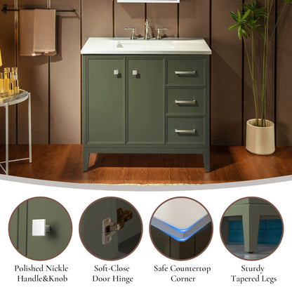 WOODBRIDGE 37" White Single Sink Bathroom Vanity Engineered Stone Top, Pre-drilled for 8 in. widespread faucets, Solid Wood Frame & Drawers, Fully Assembled and Ready to Install.