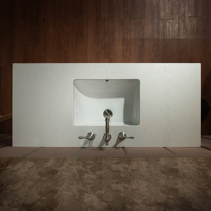 WOODBRIDGE 49" White Single Sink Bathroom Vanity Engineered Stone Top, Pre-drilled for 8 in. widespread faucets, Solid Wood Frame & Drawers, Fully Assembled and Ready to Install.