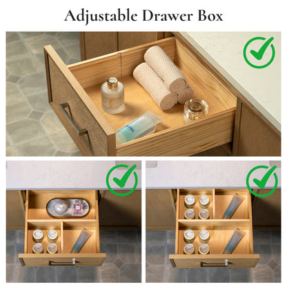 WOODBRIDGE 49" White Single Sink Bathroom Vanity Engineered Stone Top, Pre-drilled for 8 in. widespread faucets, Solid Wood Frame & Drawers, Fully Assembled and Ready to Install.