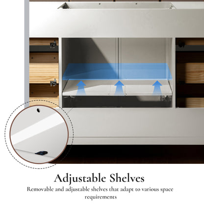 WOODBRIDGE 49" White Single Sink Bathroom Vanity Engineered Stone Top, Pre-drilled for 8 in. widespread faucets, Solid Wood Frame & Drawers, Fully Assembled and Ready to Install.