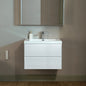 WOODBRIDGE 23-5/8 in. W x 19-5/8 in. D Wall Mounted Floating Vanity in Glossy White with Resin Composite Vanity Top in Glossy White