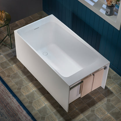 WOODBRIDGE 51-1/8" L x 27-1/2" Stone Resin Luxury Contemporary Solid Surface Freestanding Soaking Bathtub