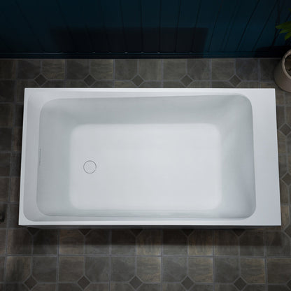 WOODBRIDGE 51-1/8" L x 27-1/2" Stone Resin Luxury Contemporary Solid Surface Freestanding Soaking Bathtub