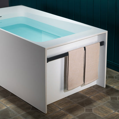 WOODBRIDGE 51-1/8" L x 27-1/2" Stone Resin Luxury Contemporary Solid Surface Freestanding Soaking Bathtub
