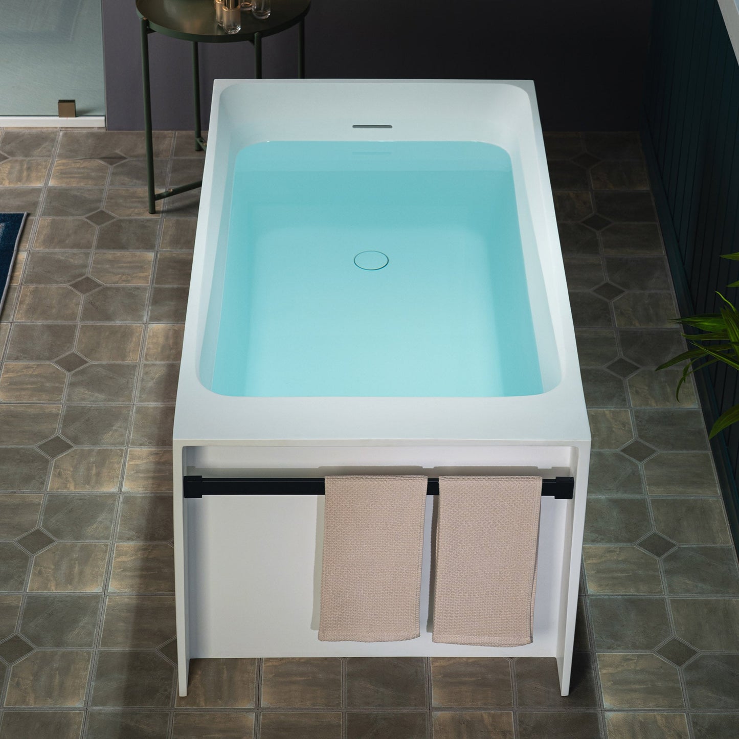 WOODBRIDGE 51-1/8" L x 27-1/2" Stone Resin Luxury Contemporary Solid Surface Freestanding Soaking Bathtub