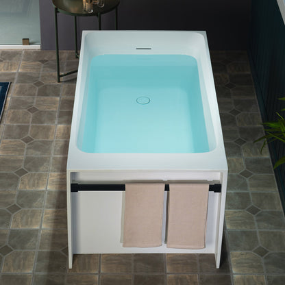 WOODBRIDGE 51-1/8" L x 27-1/2" Stone Resin Luxury Contemporary Solid Surface Freestanding Soaking Bathtub