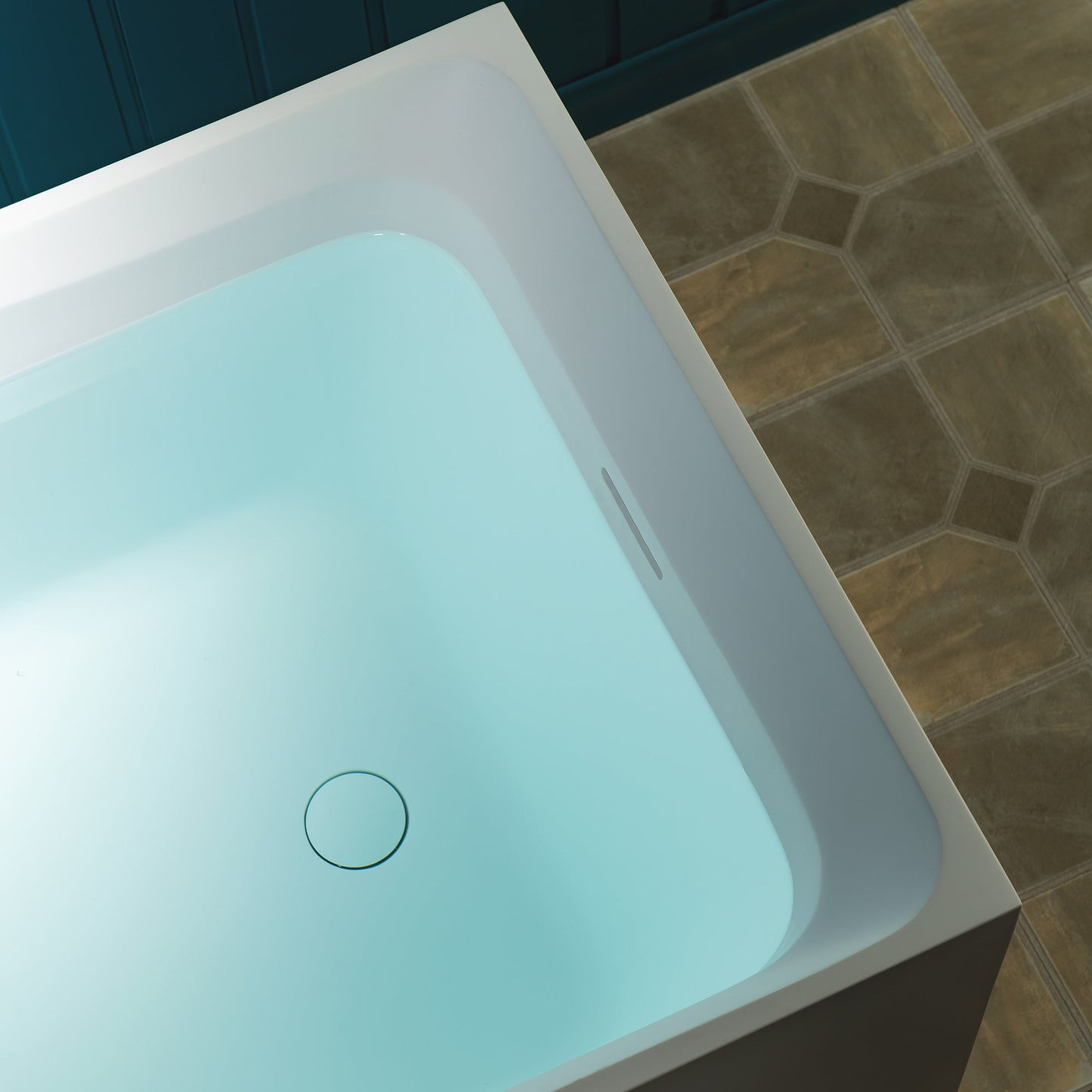 WOODBRIDGE 51-1/8" L x 27-1/2" Stone Resin Luxury Contemporary Solid Surface Freestanding Soaking Bathtub