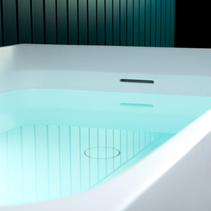 WOODBRIDGE 51-1/8" L x 27-1/2" Stone Resin Luxury Contemporary Solid Surface Freestanding Soaking Bathtub