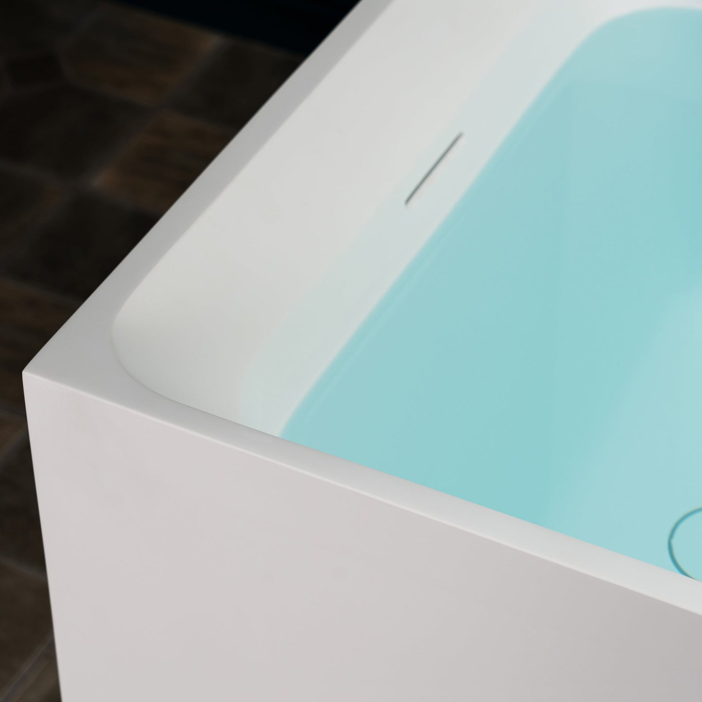 WOODBRIDGE 51-1/8" L x 27-1/2" Stone Resin Luxury Contemporary Solid Surface Freestanding Soaking Bathtub
