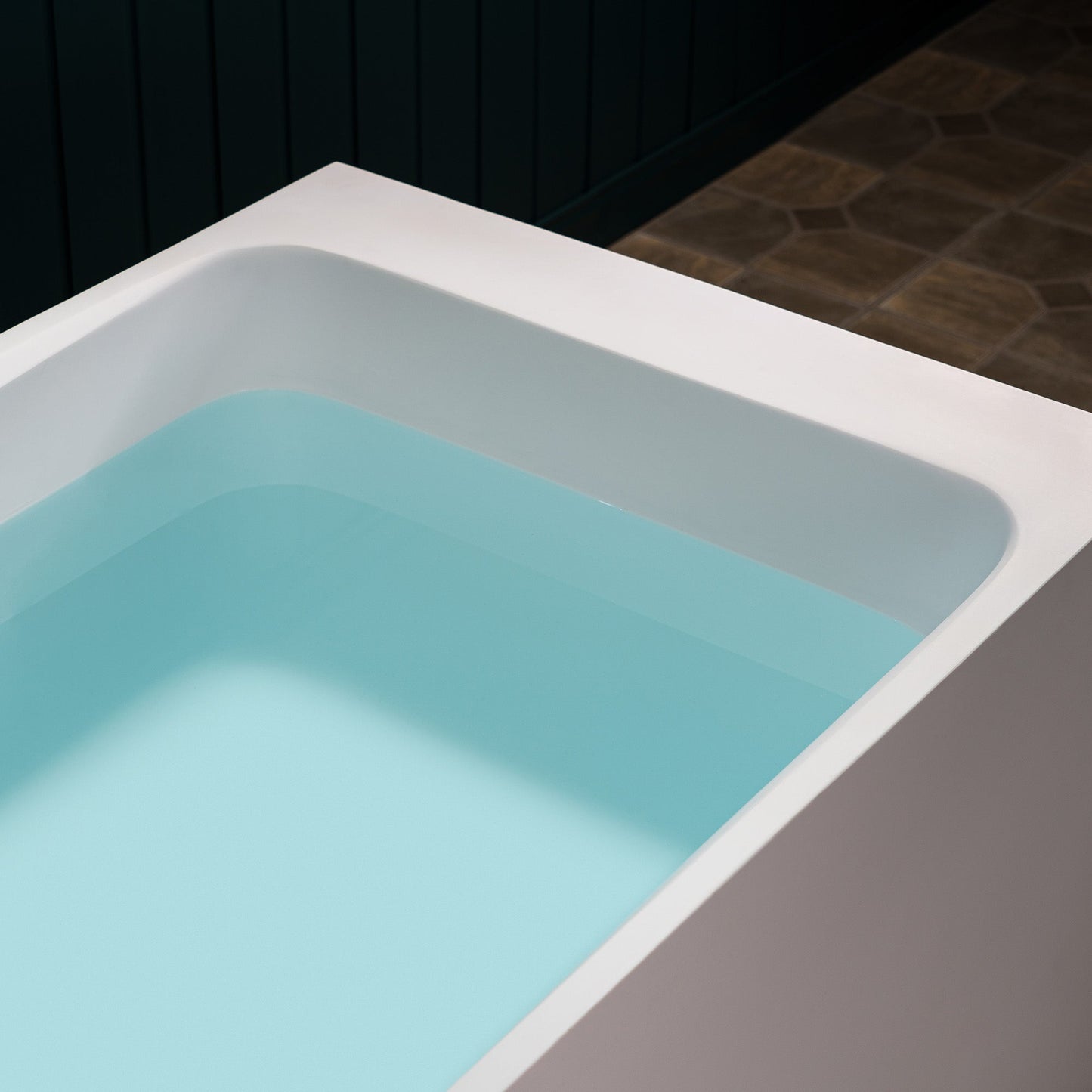 WOODBRIDGE 51-1/8" L x 27-1/2" Stone Resin Luxury Contemporary Solid Surface Freestanding Soaking Bathtub