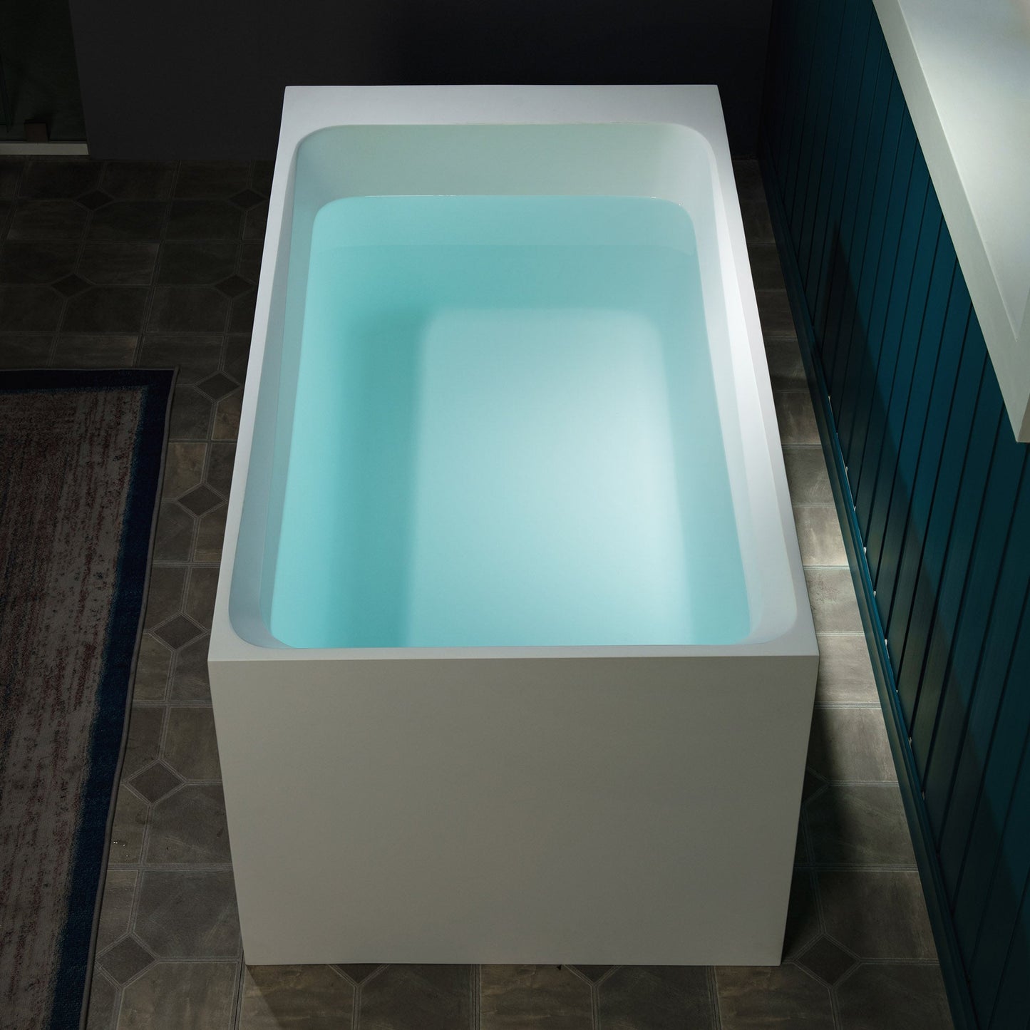 WOODBRIDGE 51-1/8" L x 27-1/2" Stone Resin Luxury Contemporary Solid Surface Freestanding Soaking Bathtub