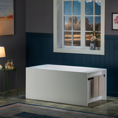 WOODBRIDGE 51-1/8" L x 27-1/2" Stone Resin Luxury Contemporary Solid Surface Freestanding Soaking Bathtub
