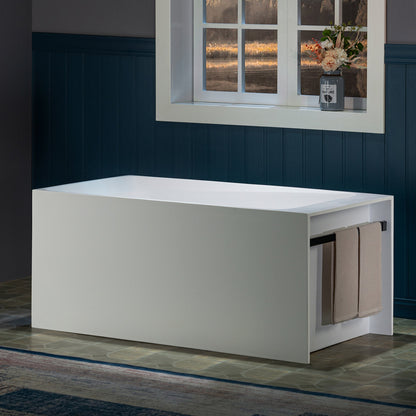 WOODBRIDGE 51-1/8" L x 27-1/2" Stone Resin Luxury Contemporary Solid Surface Freestanding Soaking Bathtub