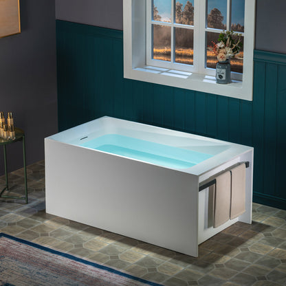 WOODBRIDGE 51-1/8" L x 27-1/2" Stone Resin Luxury Contemporary Solid Surface Freestanding Soaking Bathtub