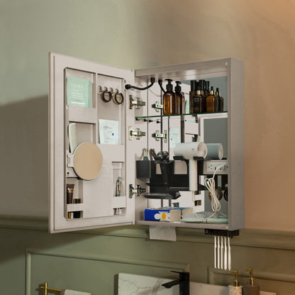 WOODBRIDGE Modern Rectangle 19.75" W x 27.75" H Smart Storage Medicine Cabinet with Anti-Fog Mirror, LED Lighting, and Compact Design