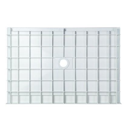 WOODBRIDGE 48 in. x 32 in. Solid Surface Shower Pan Base in White, Alcove Installation with Center Drain, Slip-Resistant & Mold-Resistant
