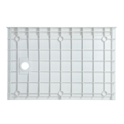 WOODBRIDGE 48 in. x 32 in. Solid Surface Shower Pan Base in White, Alcove Installation with Left Drain, Slip-Resistant & Mold-Resistant