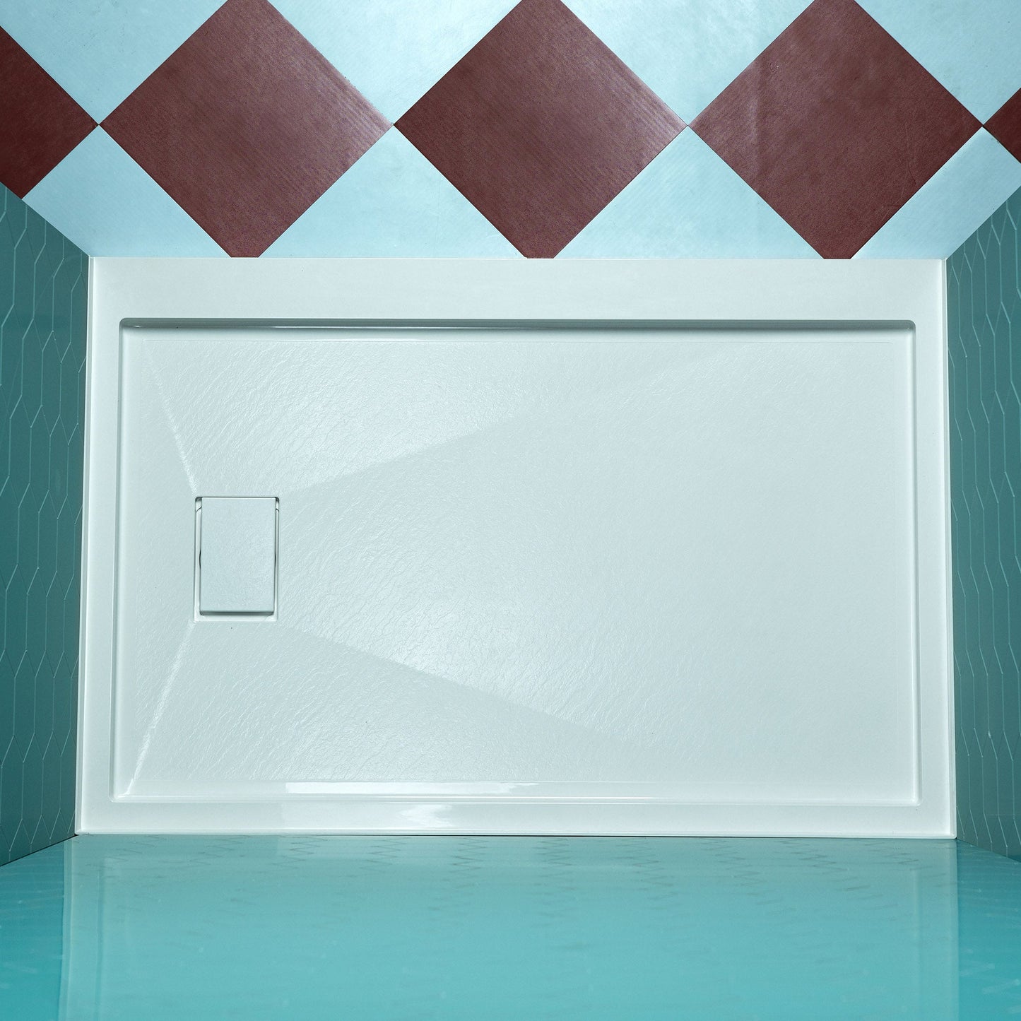 WOODBRIDGE 48 in. x 32 in. Solid Surface Shower Pan Base in White, Alcove Installation with Right Drain, Slip-Resistant & Mold-Resistant