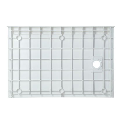 WOODBRIDGE 48 in. x 32 in. Solid Surface Shower Pan Base in White, Alcove Installation with Right Drain, Slip-Resistant & Mold-Resistant