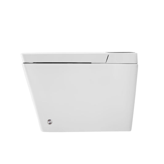WOODBRIDGE EBT-WH01 One Piece Square Smart Bidet Toilet with Auto Open & Close, Foot Sensor, Auto Flush, Multiple Spray Modes, Heated Seat, Warm Water and Air Dryer, Auto LED Nightlight, Glossy White