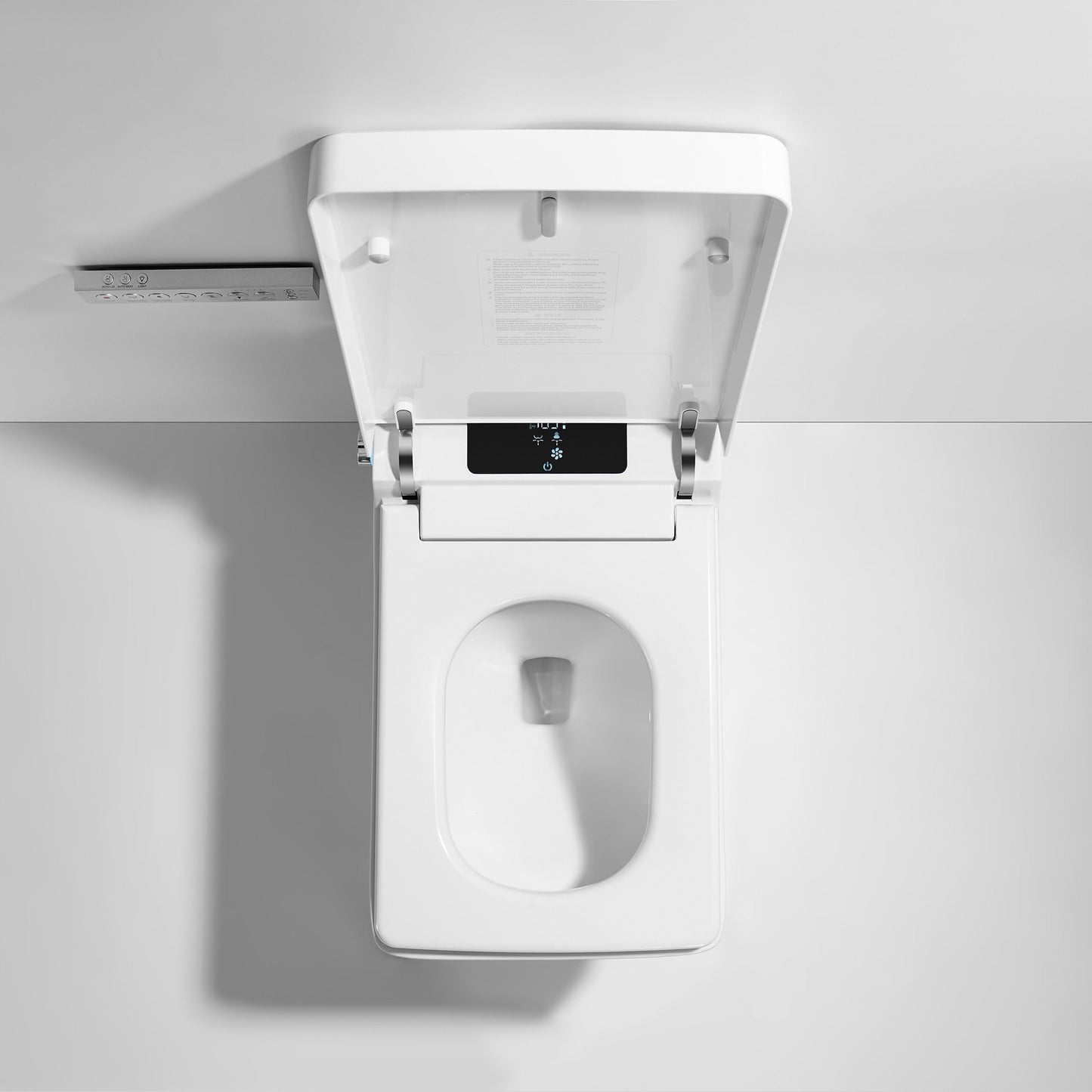 WOODBRIDGE EBT-WH01 One Piece Square Smart Bidet Toilet with Auto Open & Close, Foot Sensor, Auto Flush, Multiple Spray Modes, Heated Seat, Warm Water and Air Dryer, Auto LED Nightlight, Glossy White